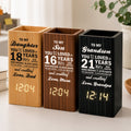 16th 18th 21st Birthday Gift For Son Daughter - Personalized Pen Holder With Clock