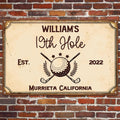 19Th Hole Golf Bar, Golf Decor Gift - Personalized Metal Sign