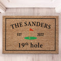 19Th Hole Welcome, Golf Course Entryway Decor Gift - Personalized Doormat