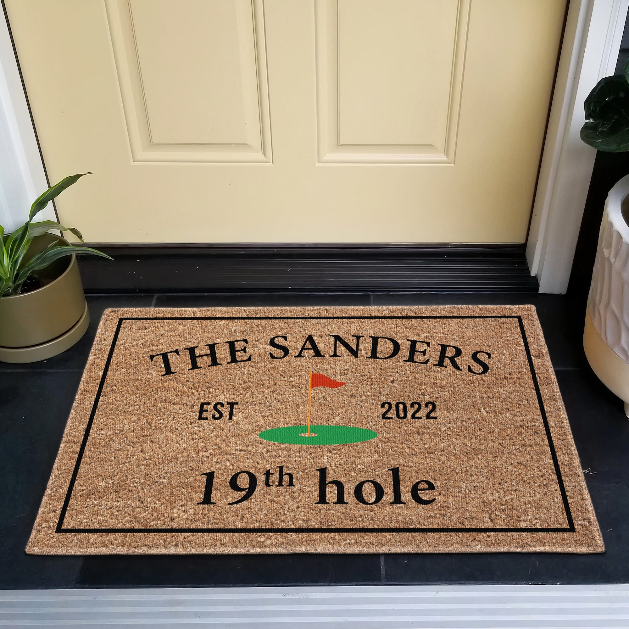 19Th Hole Welcome, Golf Course Entryway Decor Gift - Personalized Doormat