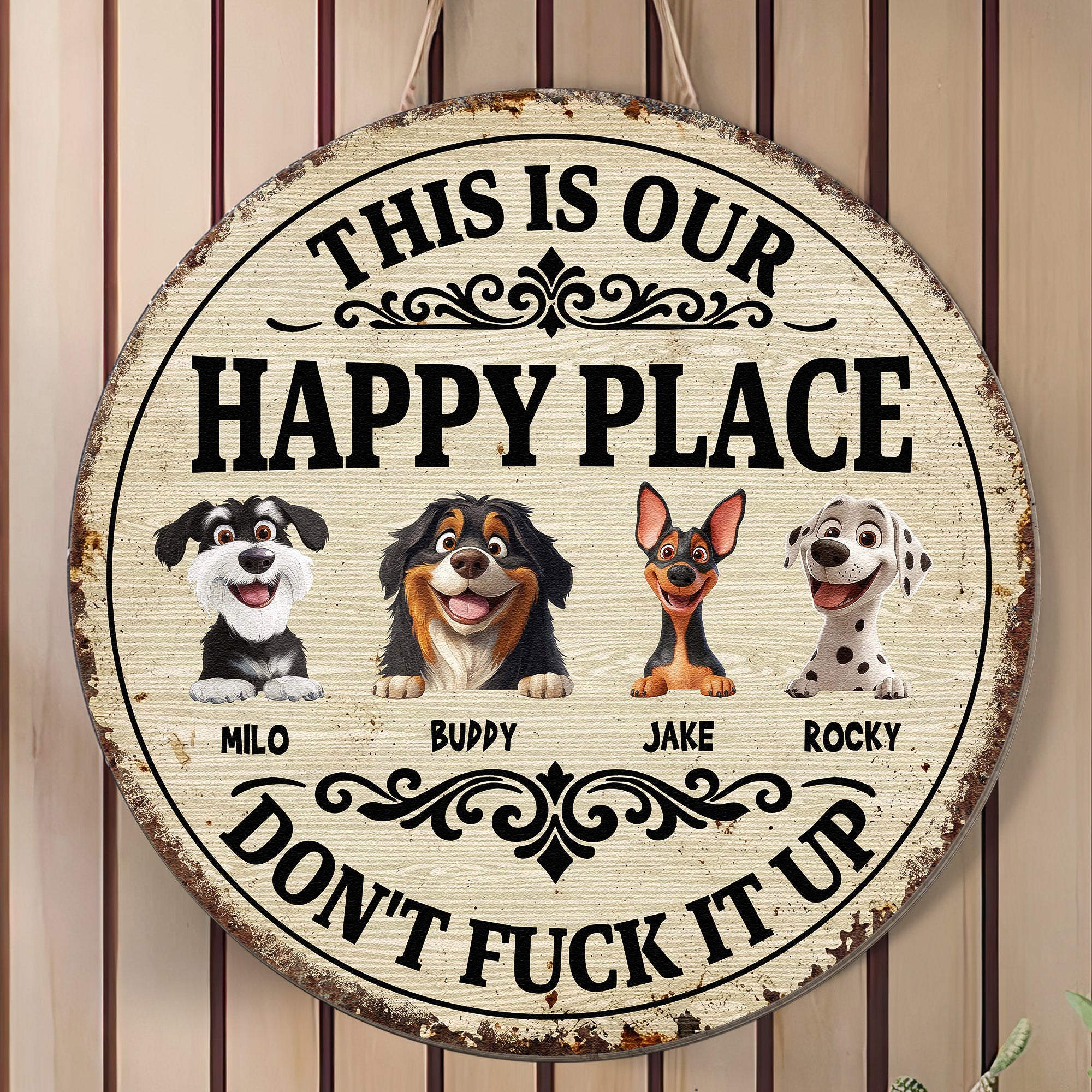 This Is My Happy Place Dont Mess It Up - Personalized Wood Sign