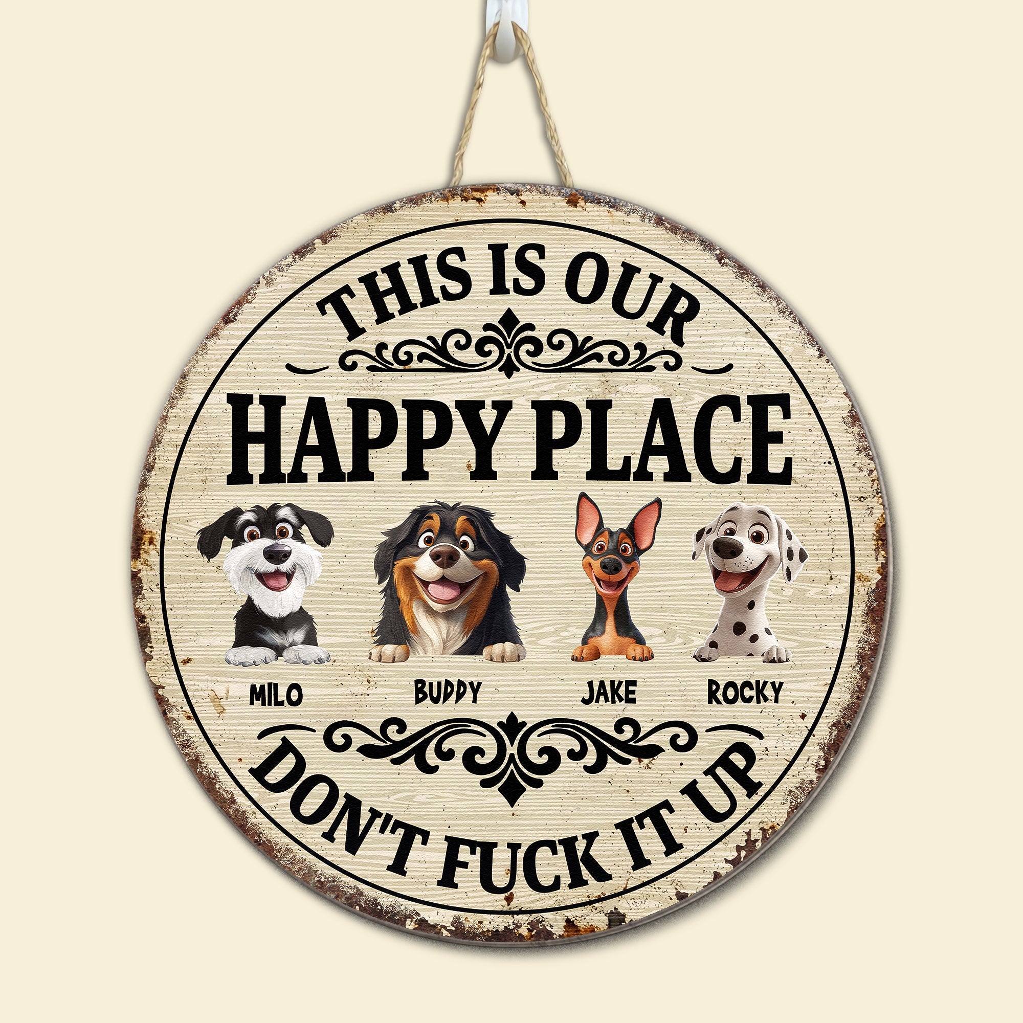 This Is My Happy Place Dont Mess It Up - Personalized Wood Sign