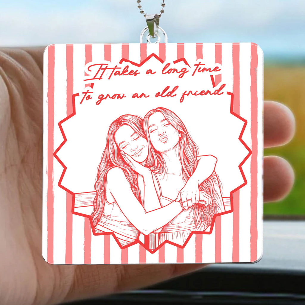 Turn Your Photo Into Art - Friendship Thank You Gift For Besties, Sisters - Personalized Rear View Mirror Accessory