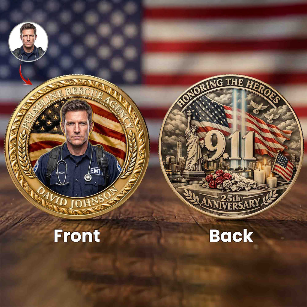 9/11 Never Forget Honoring The Heroes 25Th Anniversary - Personalized Coin