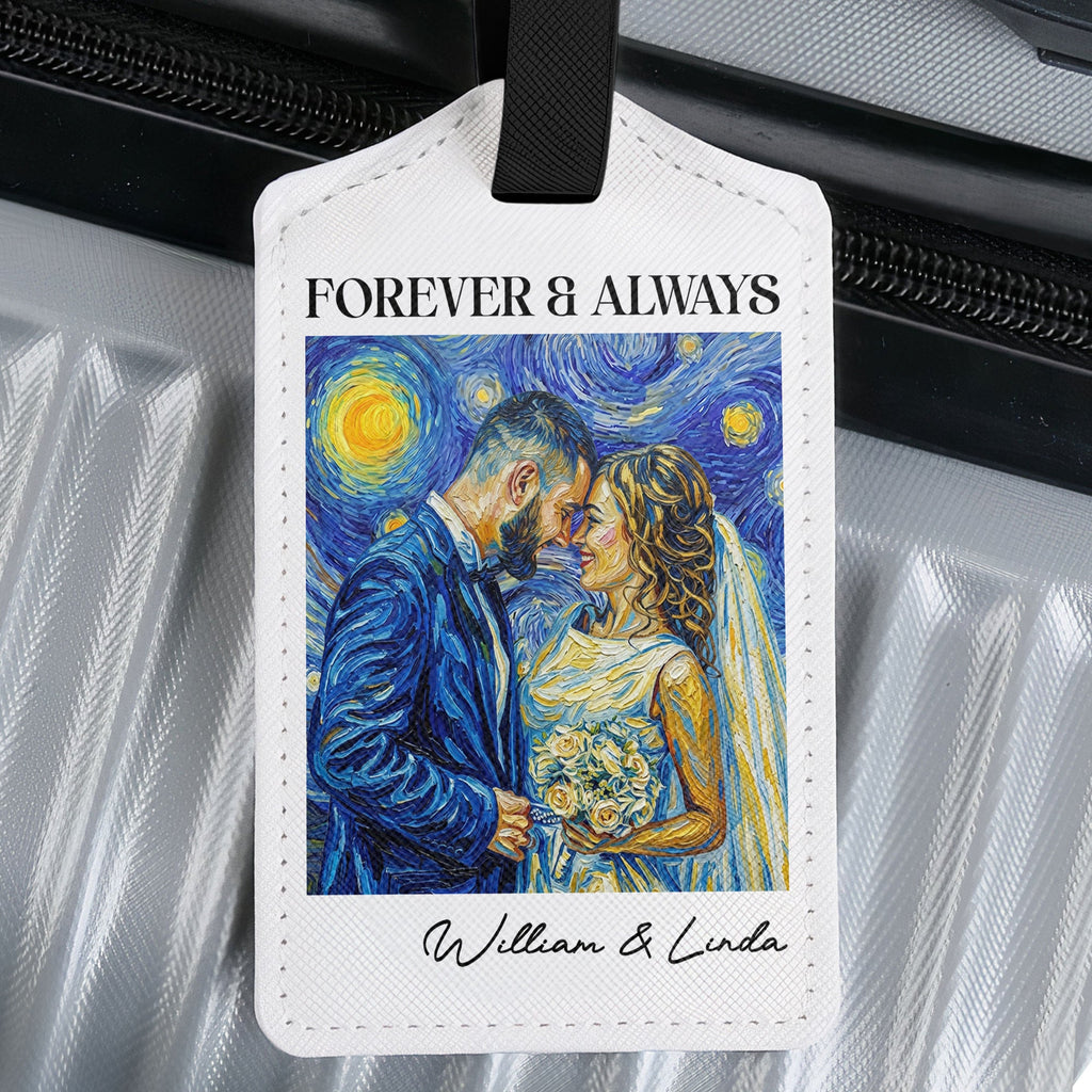 Adventure Awaits Custom Photo Van Gogh Style - Personalized Luggage Tag
