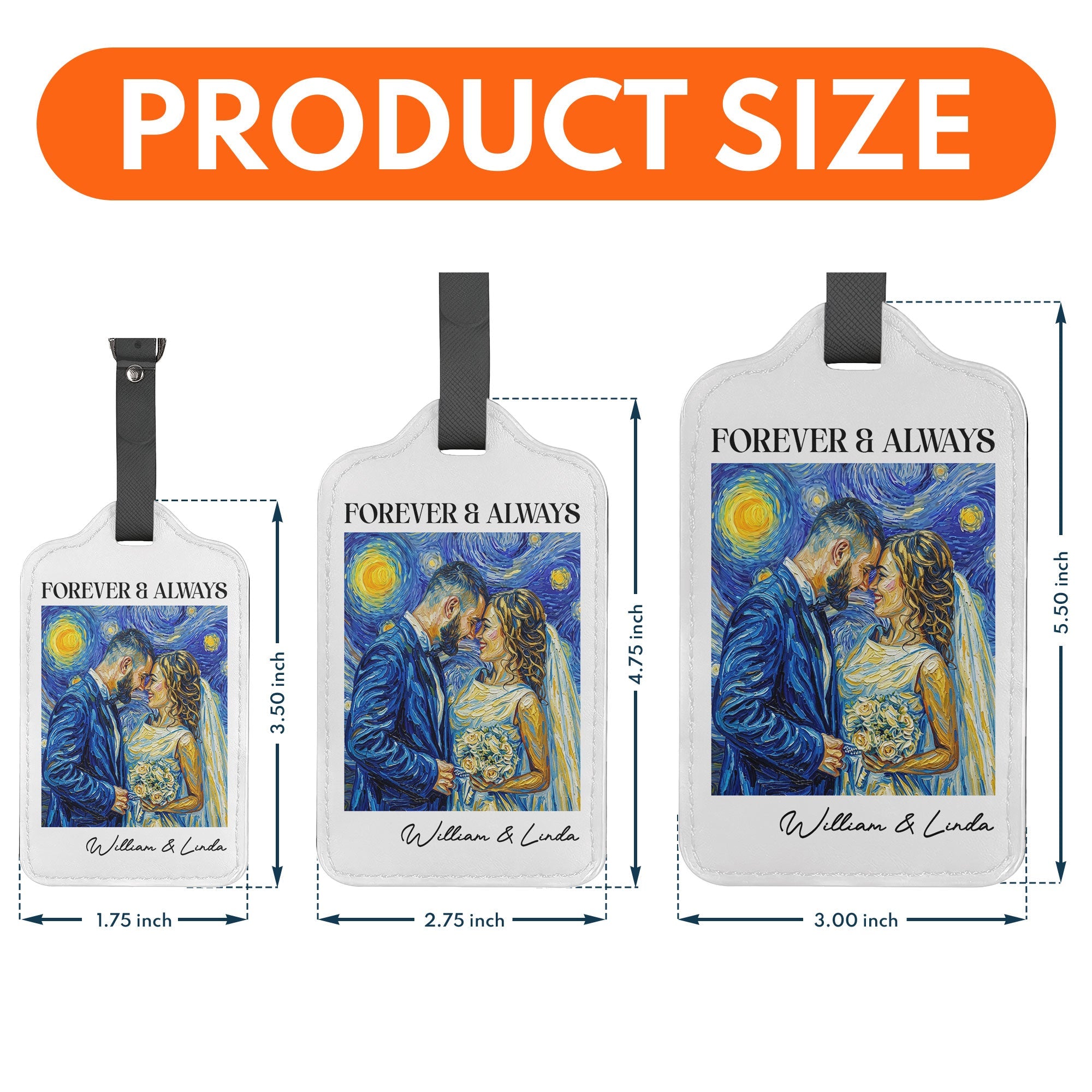 Adventure Awaits Custom Photo Van Gogh Style - Personalized Luggage Tag