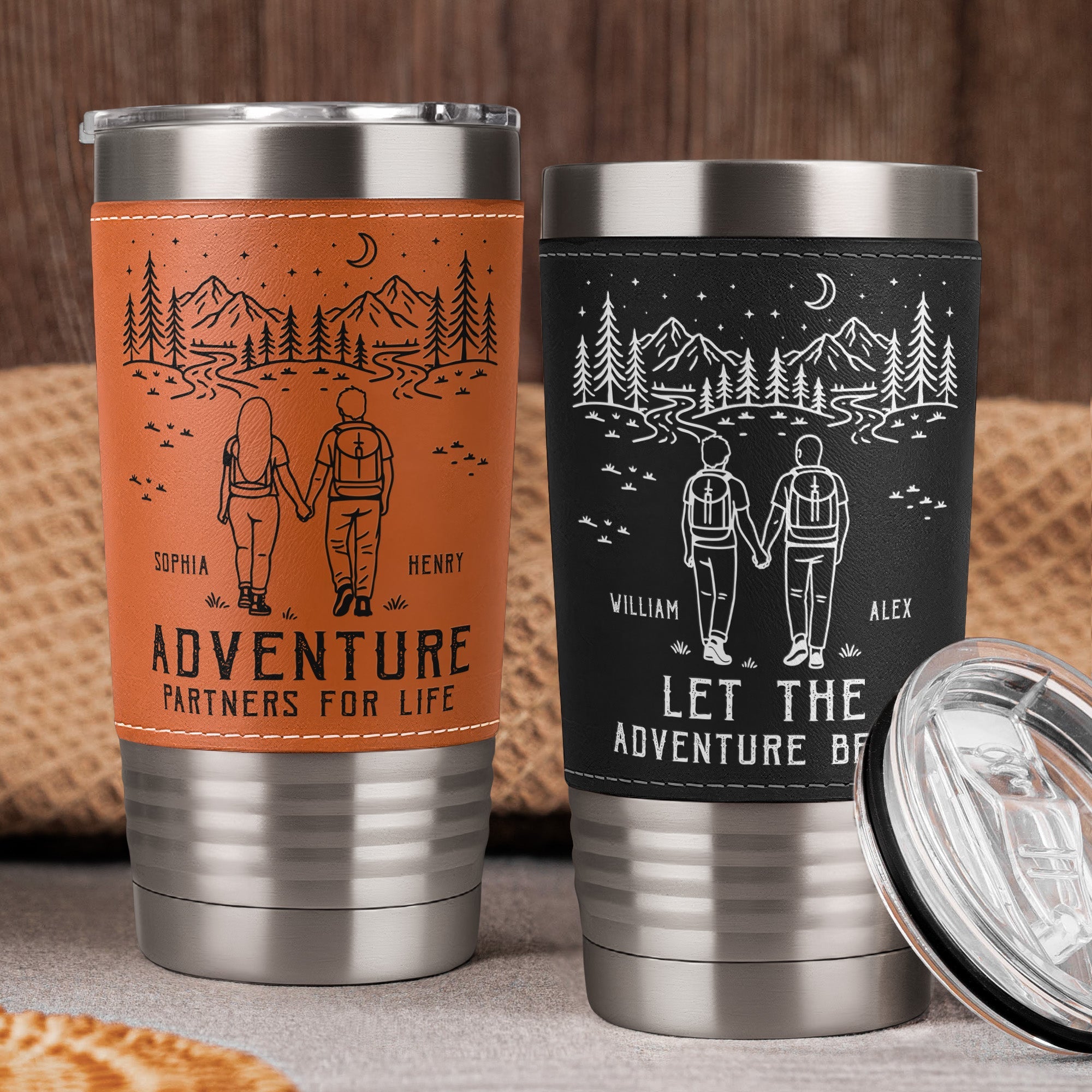 Adventure Partners For Life Couple Anniversary Gifts - Personalized 20oz Tumbler