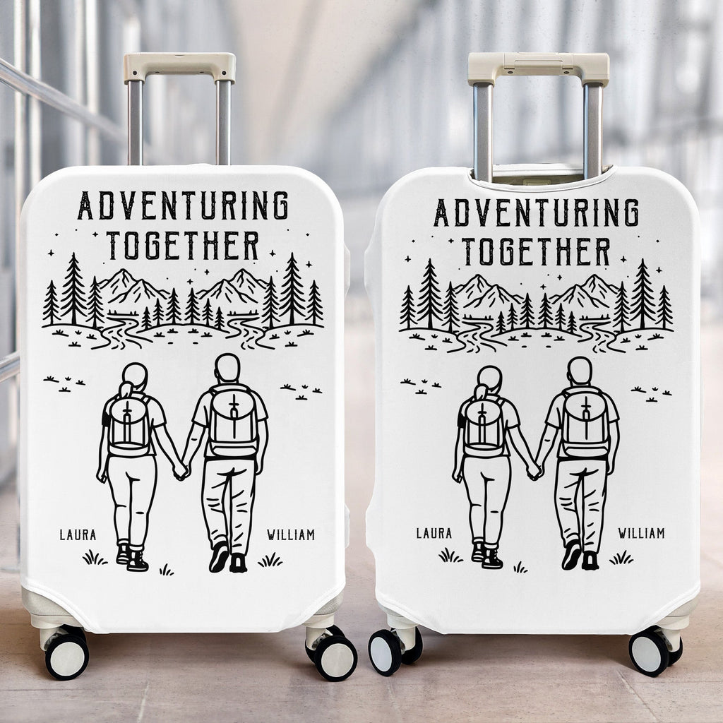 Adventuring Together Couple Anniversary Wedding Gifts For Her, Him - Personalized Luggage Cover