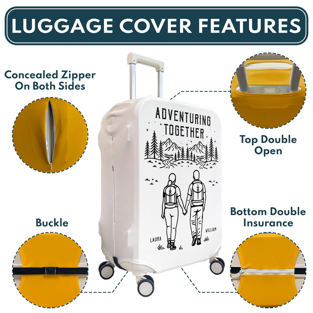 Adventuring Together Couple Anniversary Wedding Gifts For Her, Him - Personalized Luggage Cover
