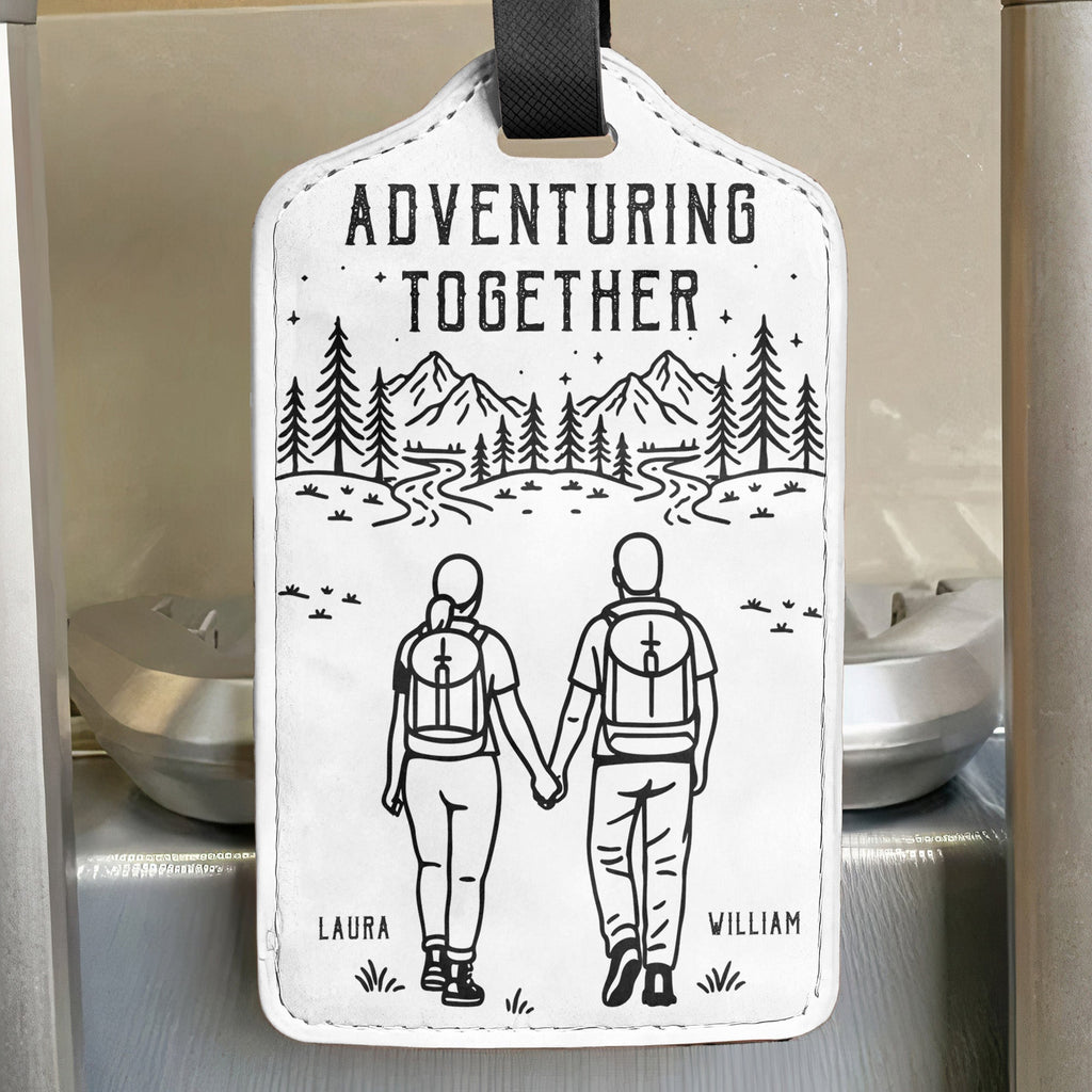 Adventuring Together Couple His & Hers Anniversary Wedding Gifts - Personalized Luggage Tag