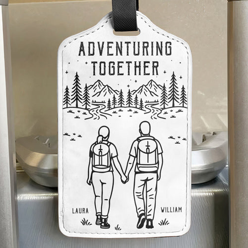 Adventuring Together Couple His & Hers Anniversary Wedding Gifts - Personalized Luggage Tag