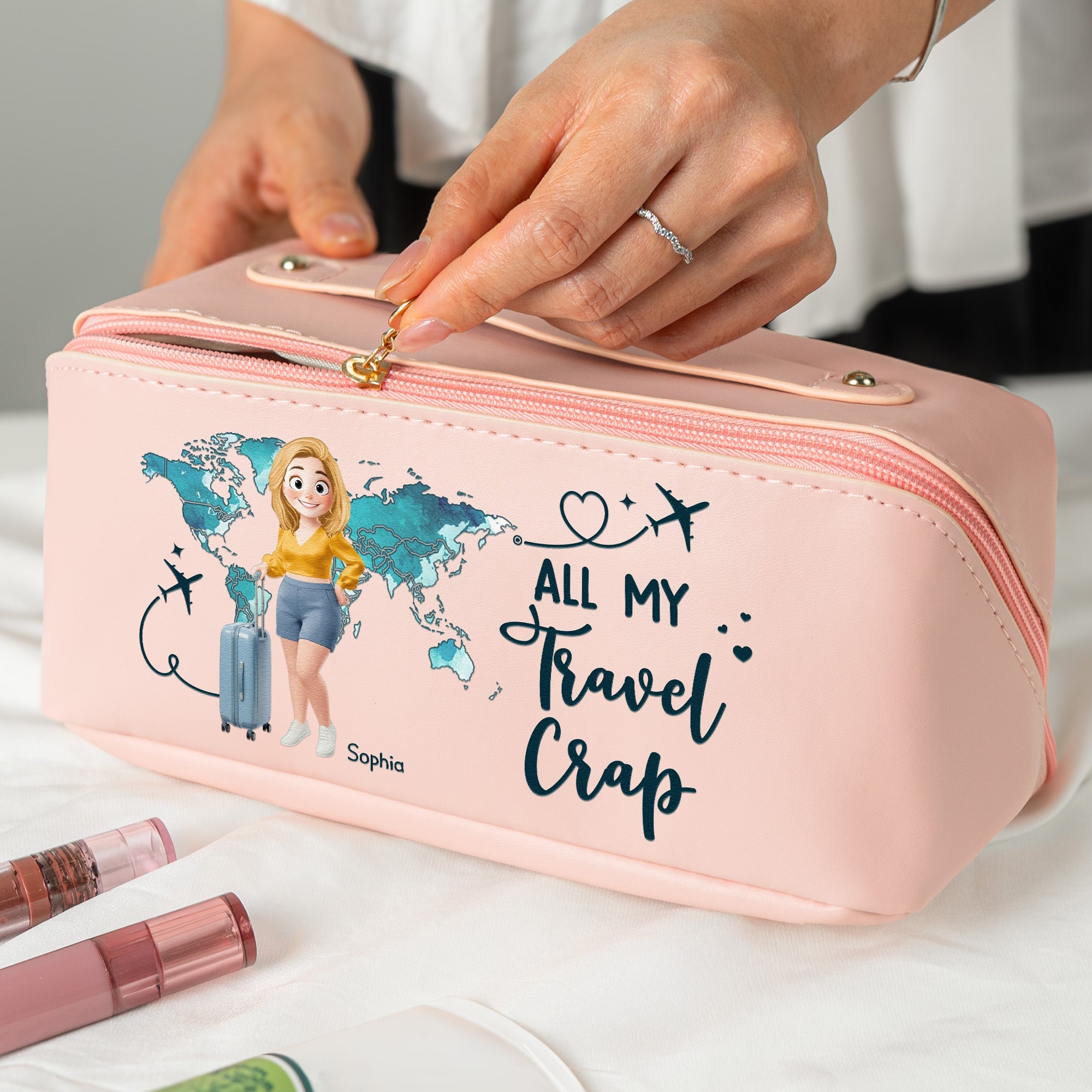 All My Travel Crap - Personalized Makeup Bag