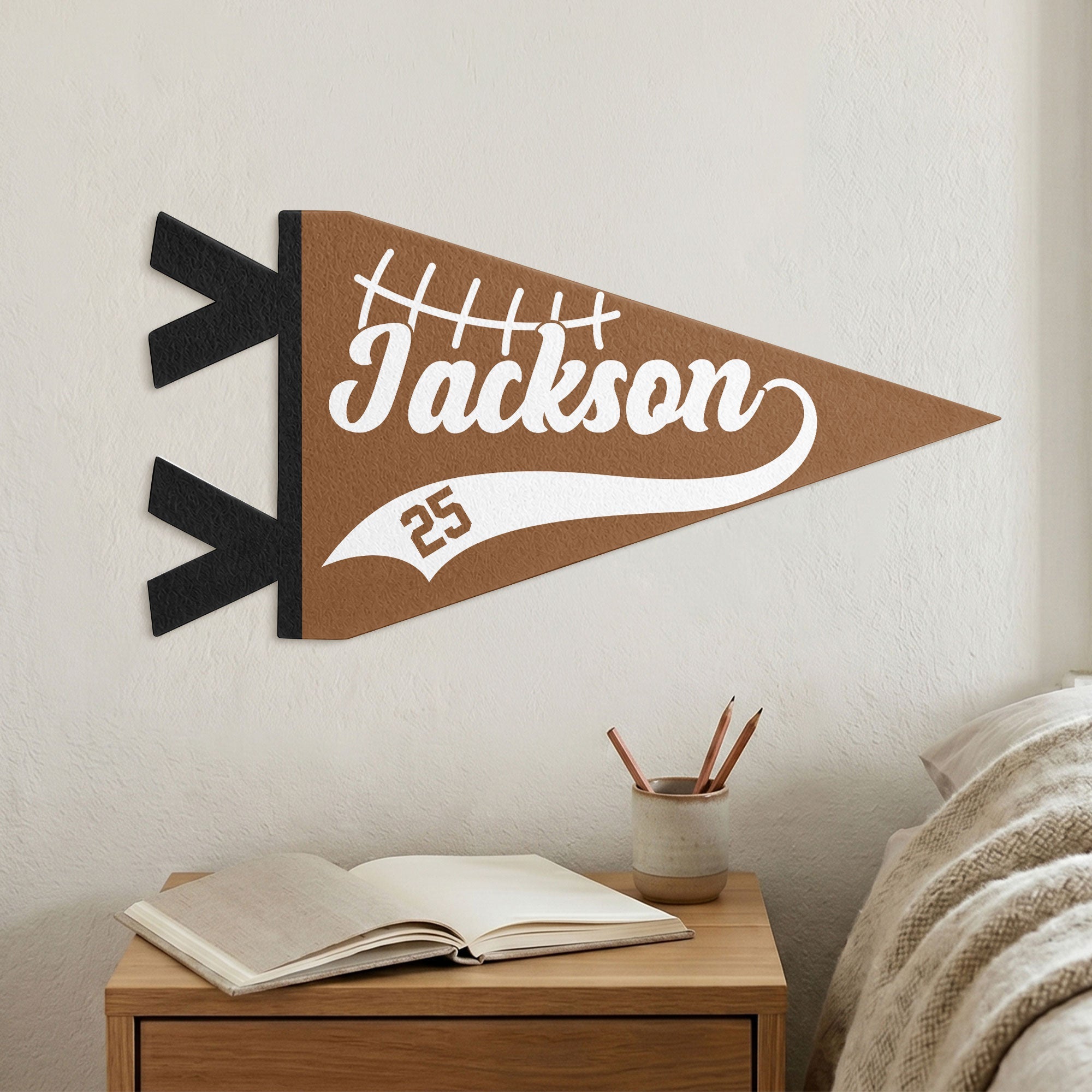American Football Player Custom Name And Number - Personalized Pennant