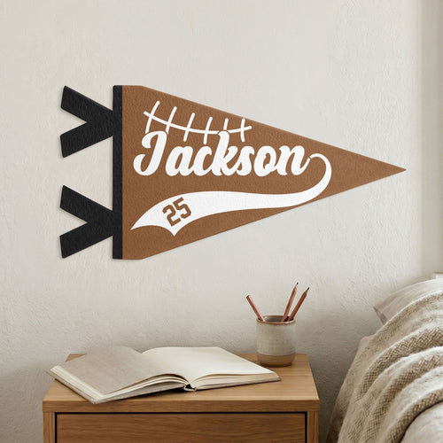 American Football Player Custom Name And Number - Personalized Pennant