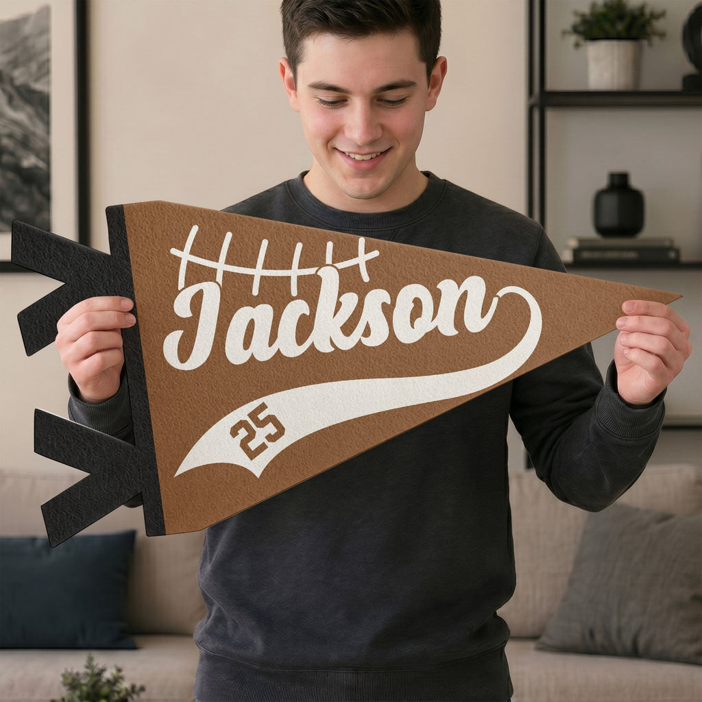 American Football Player Custom Name And Number - Personalized Pennant