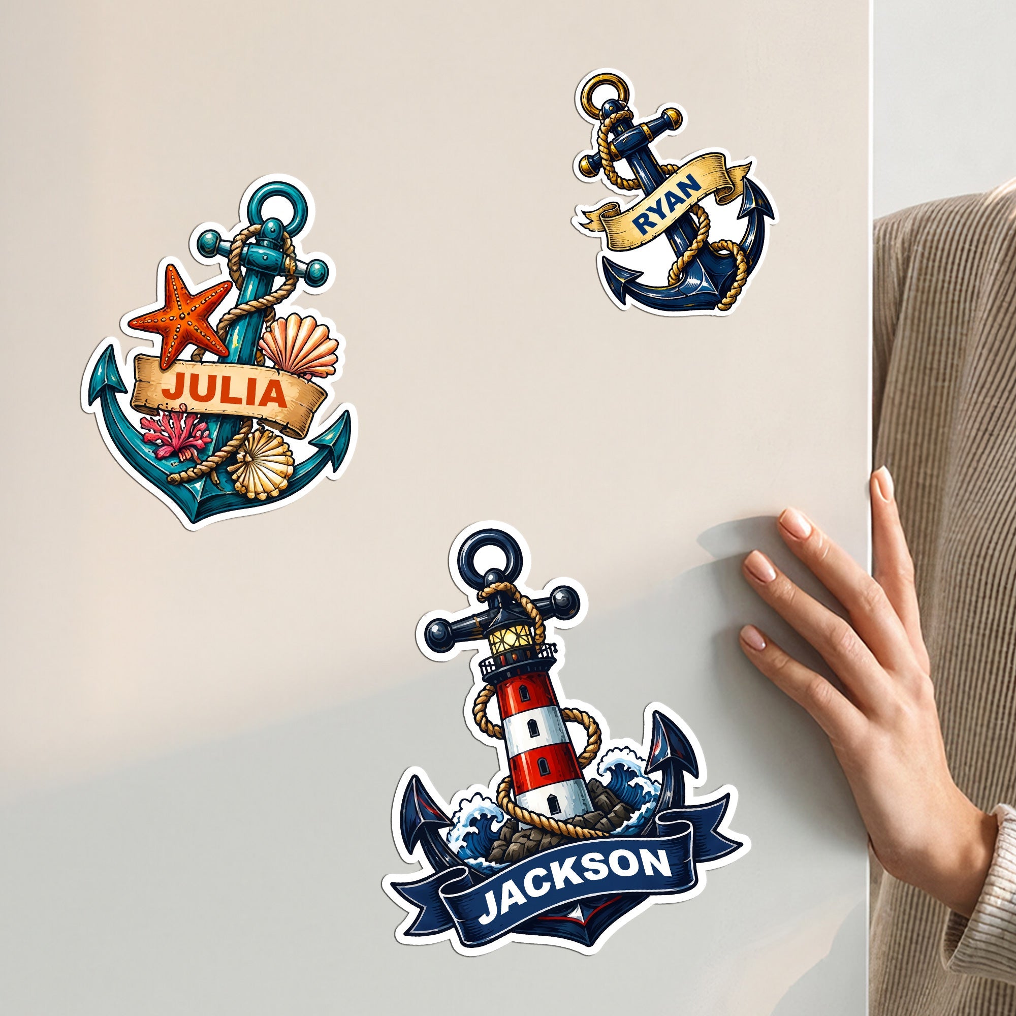 Anchor Cruise Door Signs Stateroom Decor Cruising Family Vacation, Girls Trip - Personalized Magnet
