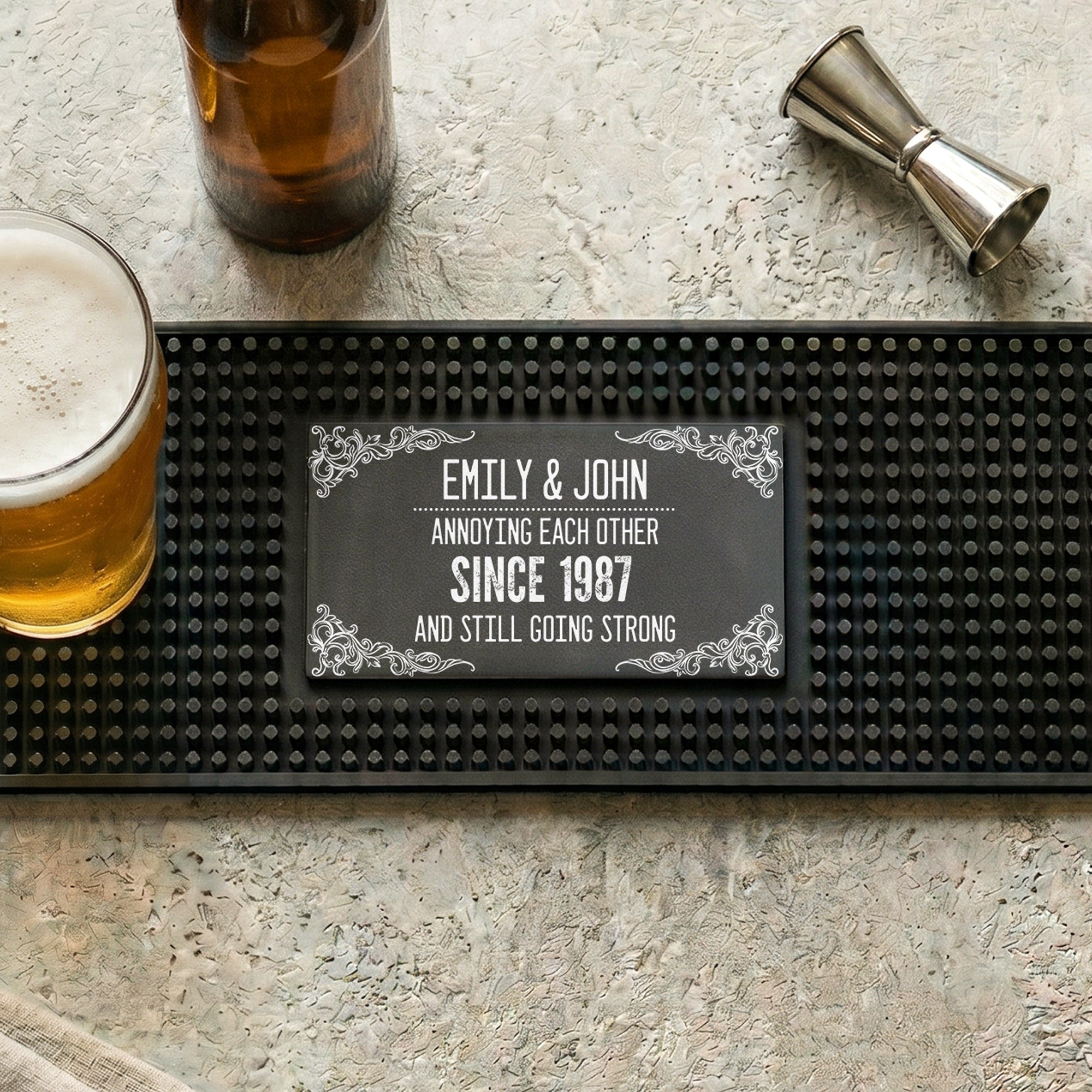 Annoying Each Other And Still Going Strong - Anniversary Gifts For Couples - Personalized Bar Mat