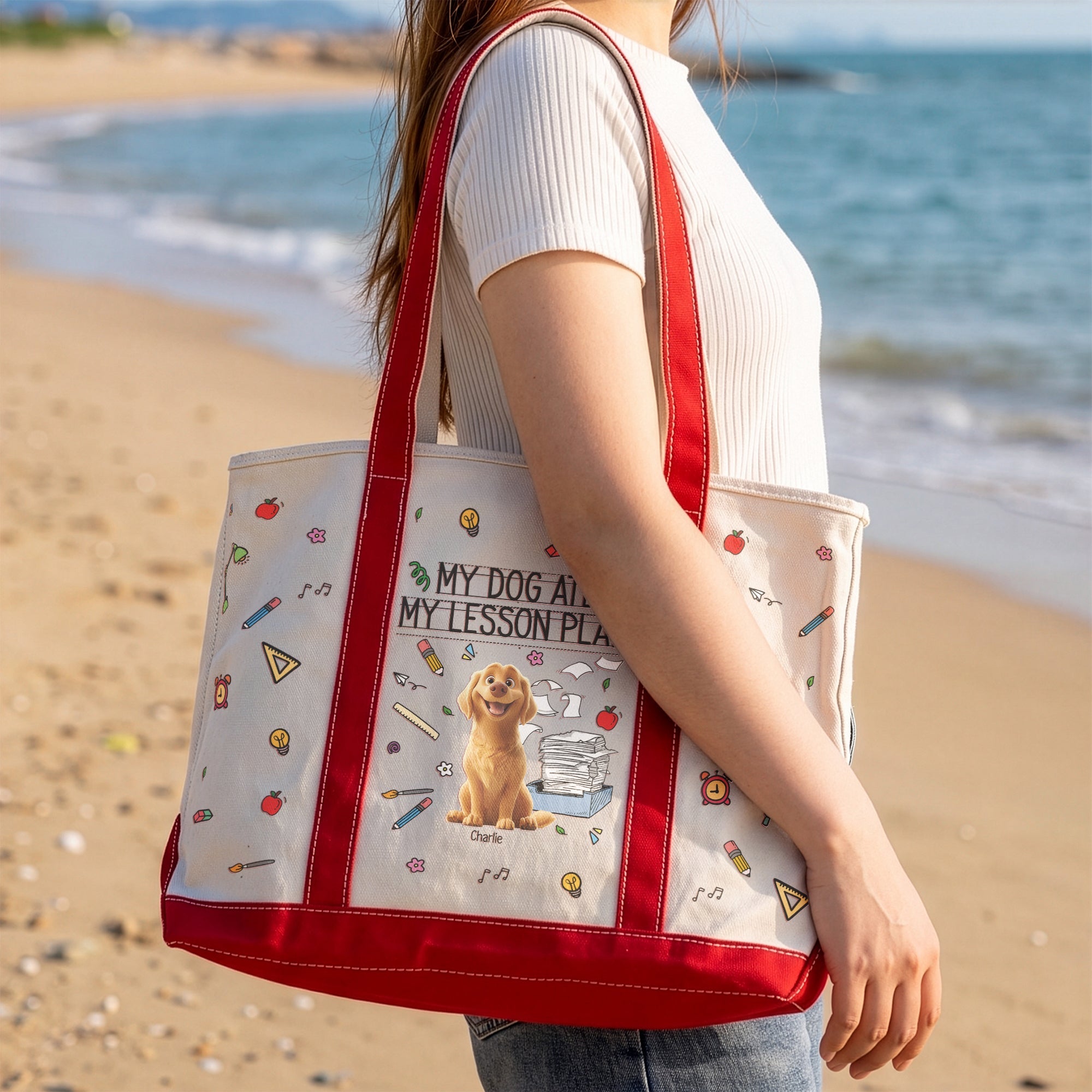Back To School Gift For Teacher My Dog Ate My Lesson Plan - Personalized Tote Bag