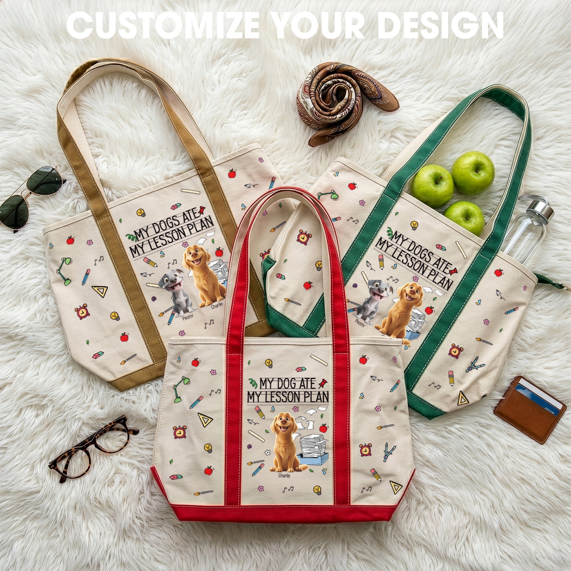 Back To School Gift For Teacher My Dog Ate My Lesson Plan - Personalized Tote Bag