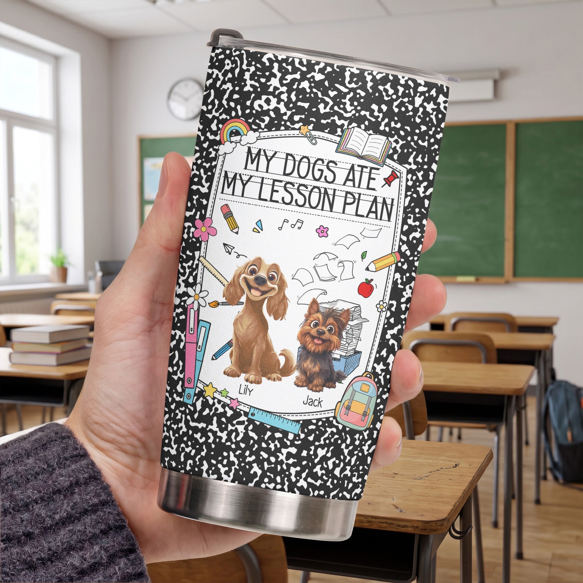 Back To School Gift For Teacher My Dog Ate My Lesson Plan - Personalized Tumbler