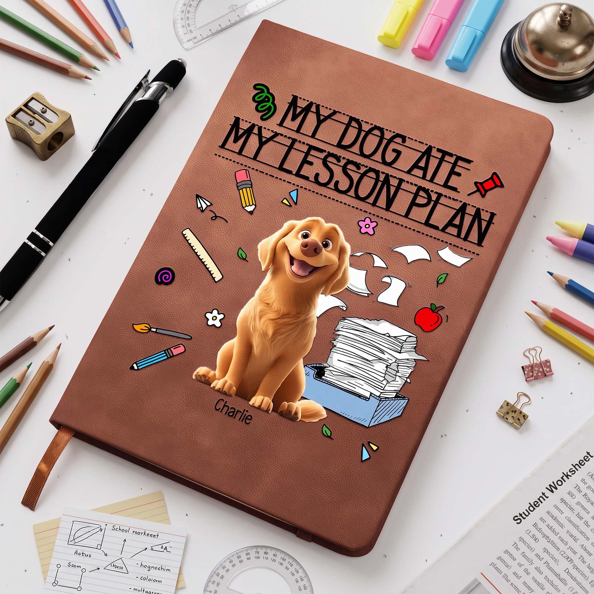 Back To School Teacher Gift My Dog Ate My Lesson Plan - Personalized Journal