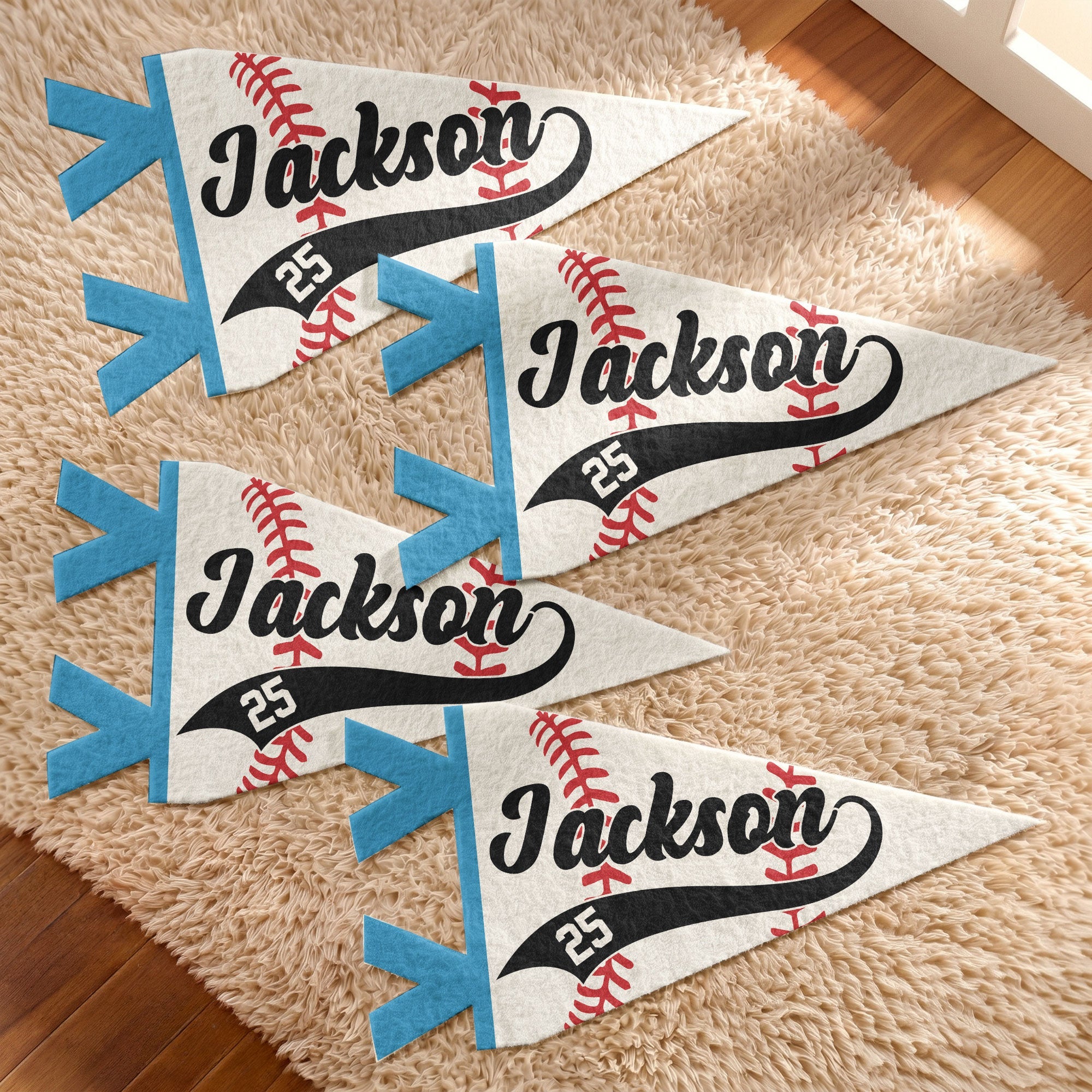 Baseball Player Custom Name And Number - Personalized Pennant