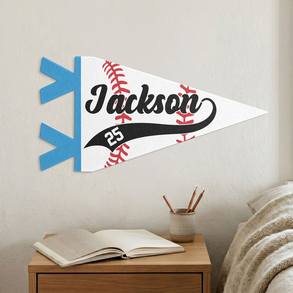 Baseball Player Custom Name And Number - Personalized Pennant