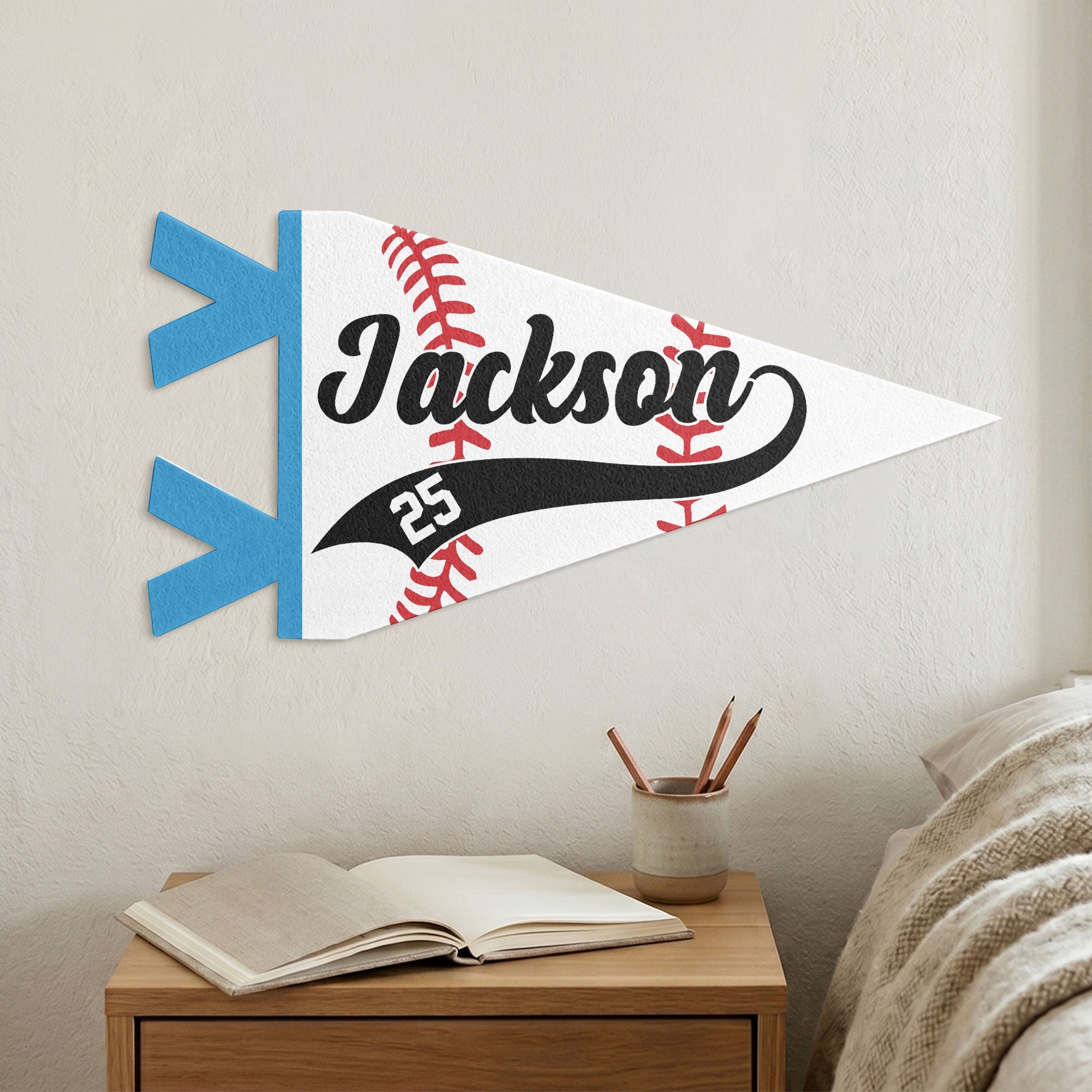 Baseball Player Custom Name And Number - Personalized Pennant