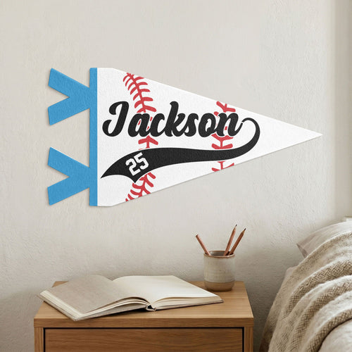 Baseball Player Custom Name And Number - Personalized Pennant