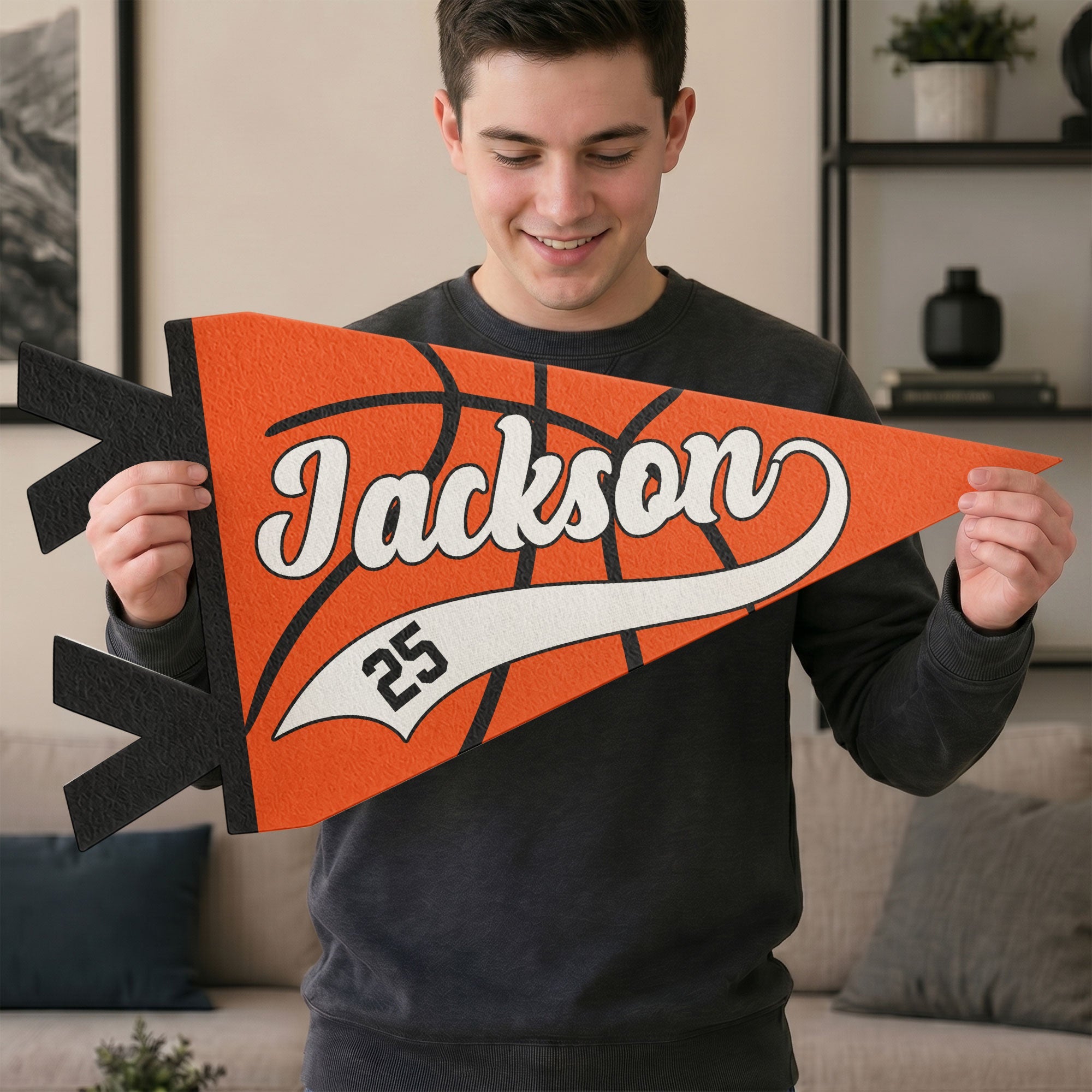 Basketball Player Custom Name And Number - Personalized Pennant