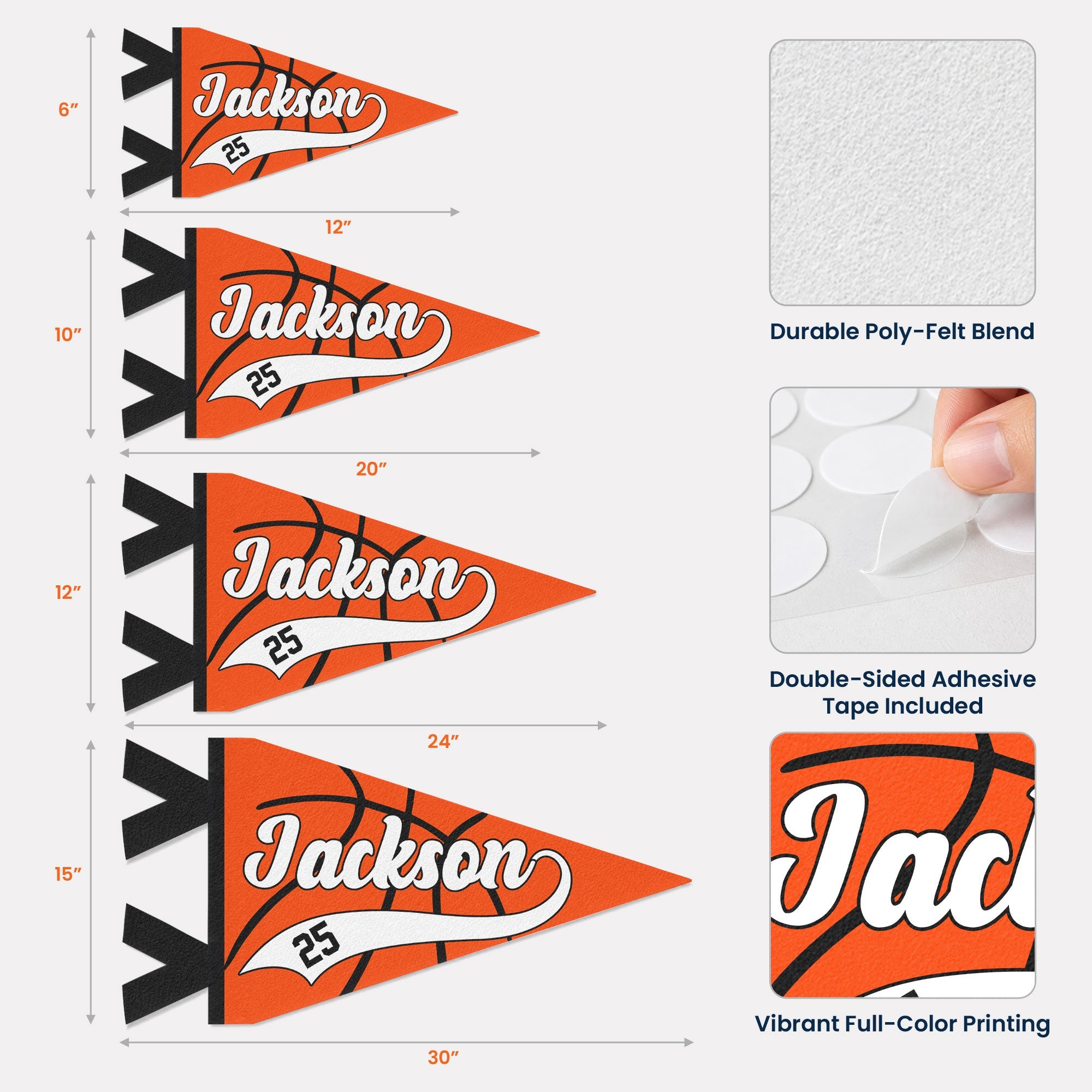 Basketball Player Custom Name And Number - Personalized Pennant
