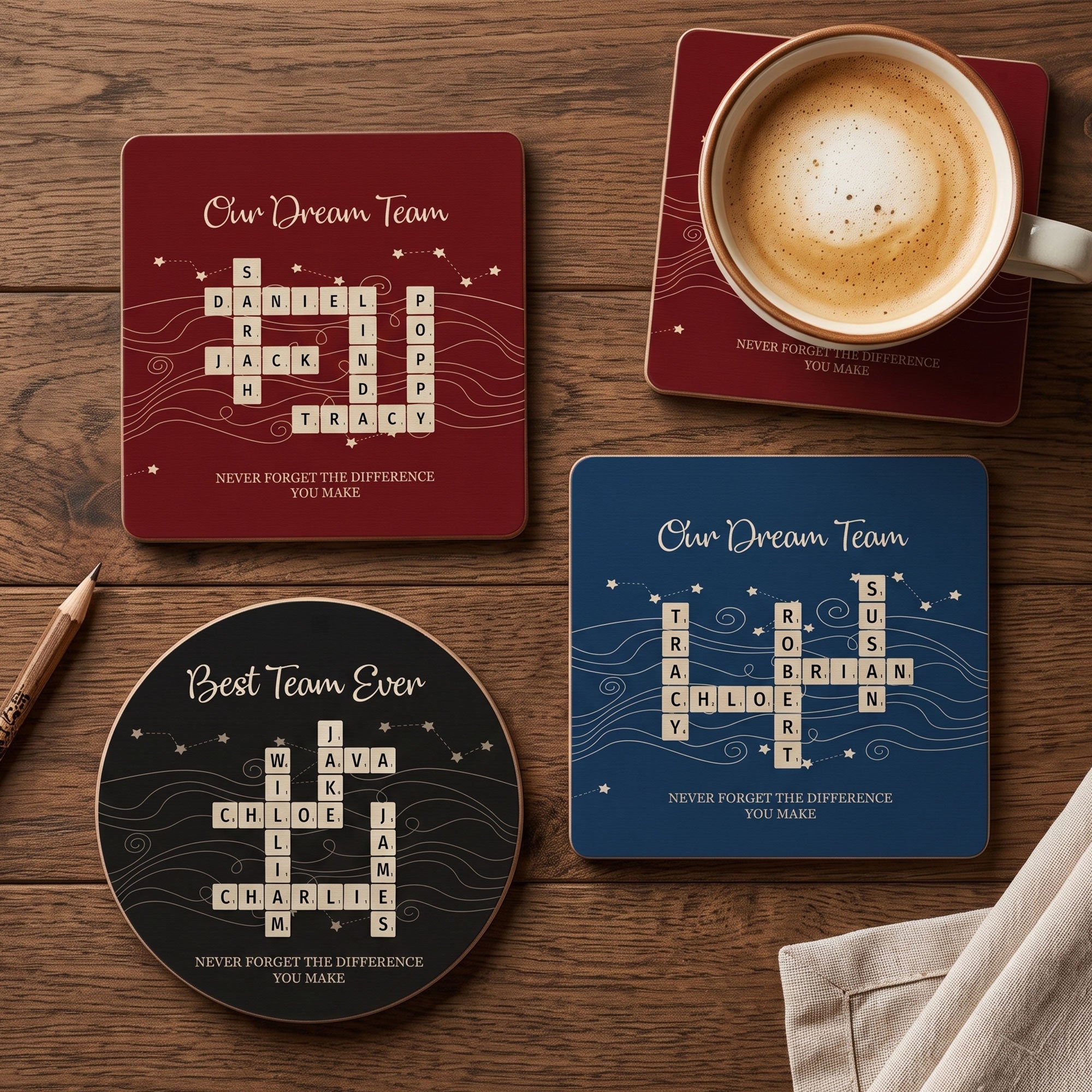 Best Team Ever Gifts For Coworkers, Friends - Personalized Coaster