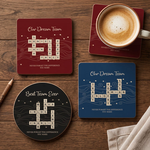 Best Team Ever Gifts For Coworkers, Friends - Personalized Coaster