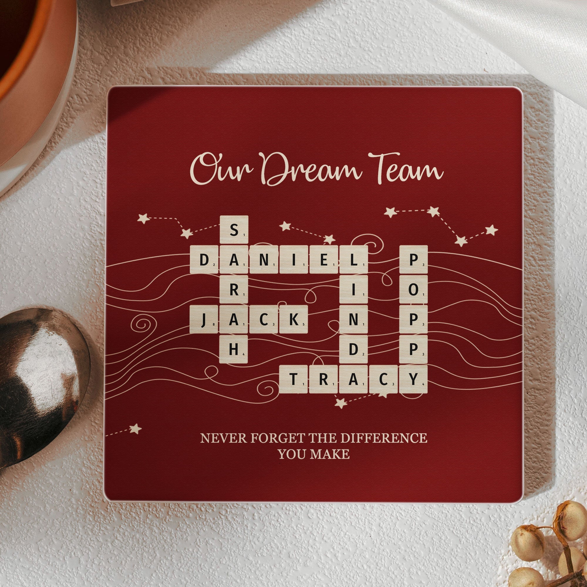 Best Team Ever Gifts For Coworkers, Friends - Personalized Coaster