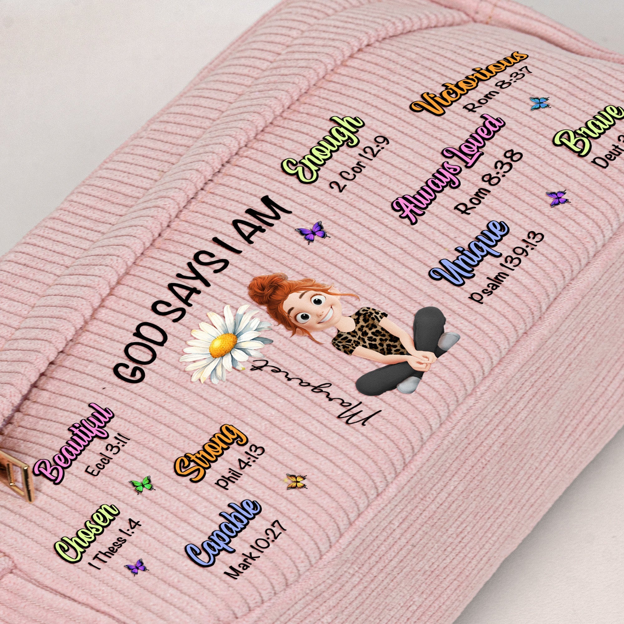 Birth Flower God Says I Am - Personalized Pencil Case