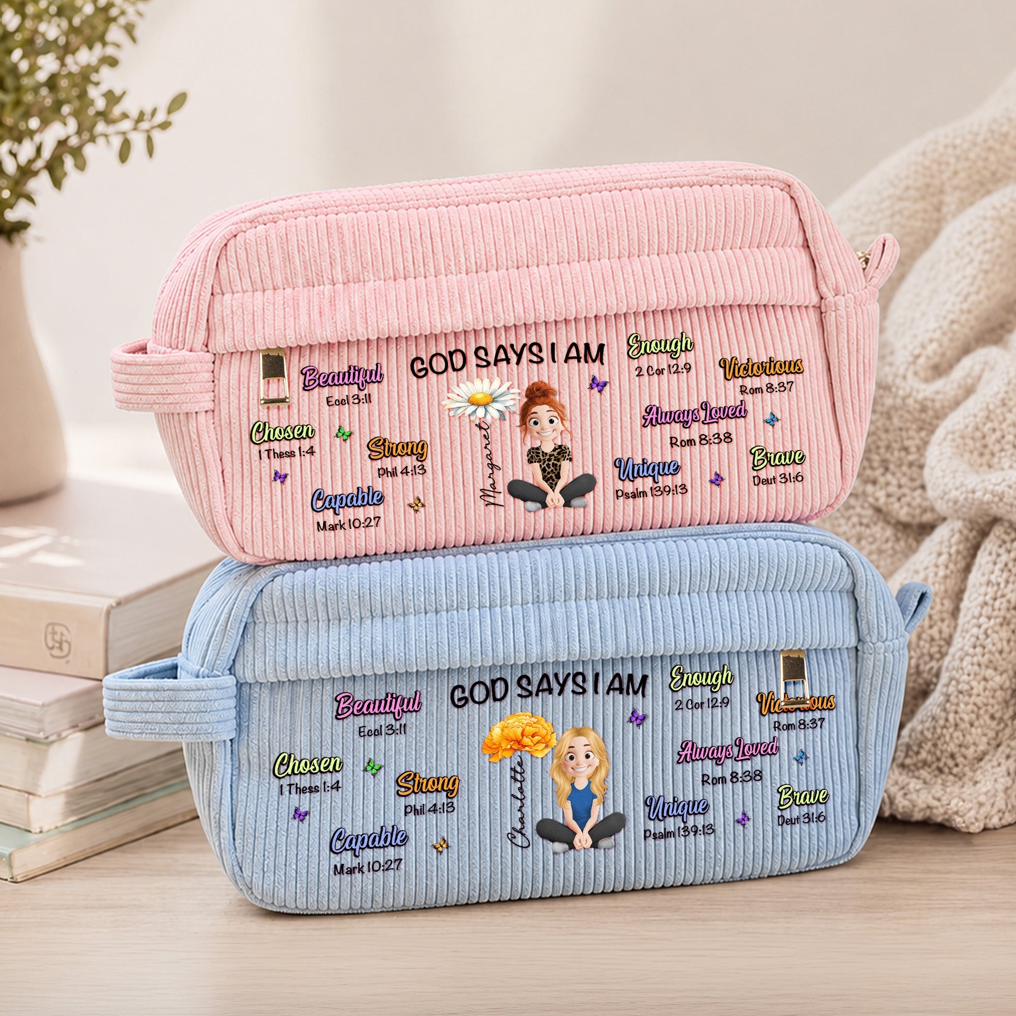 Birth Flower God Says I Am - Personalized Pencil Case