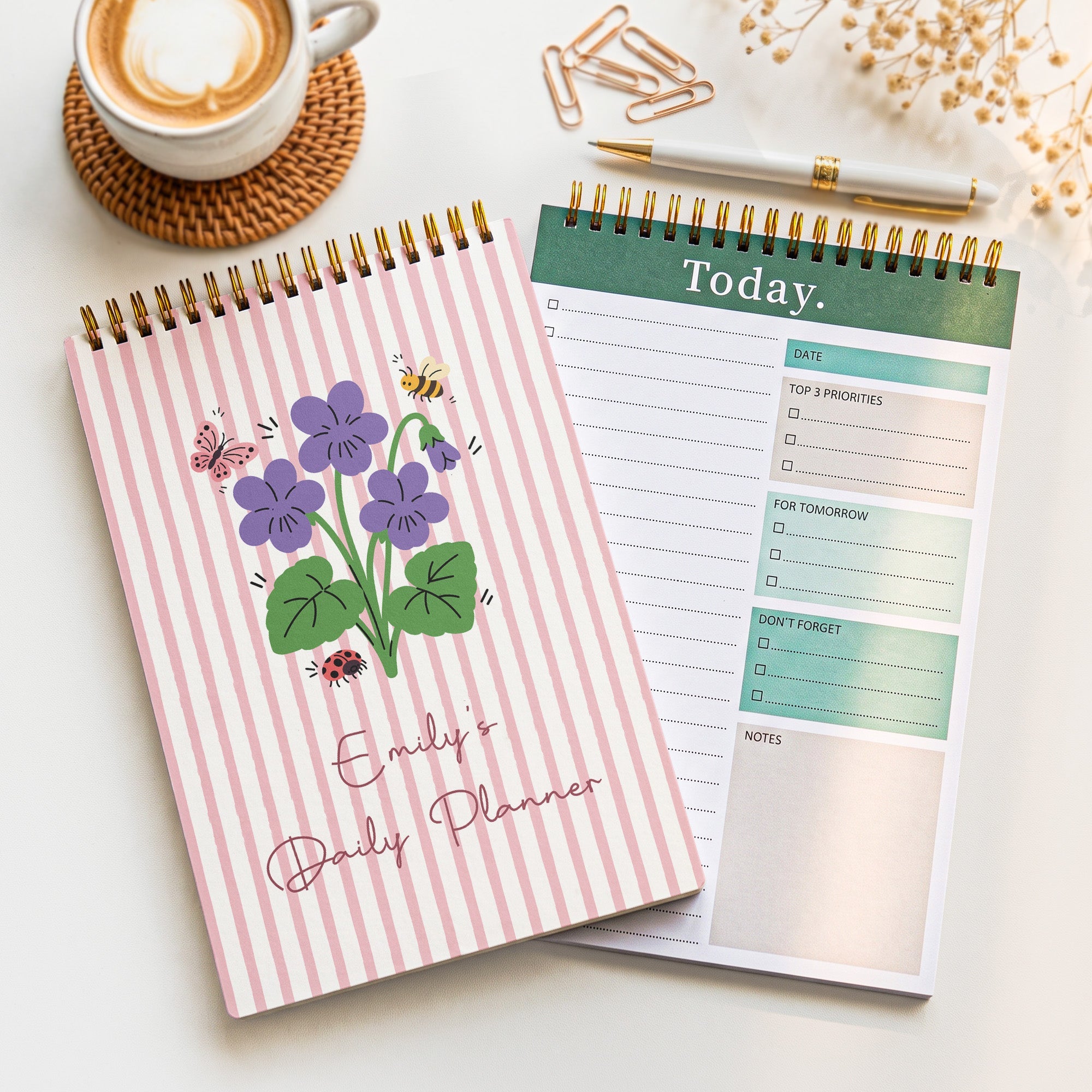 Birth Month Flower Gift For Her Daughter Friends - Custom Planner