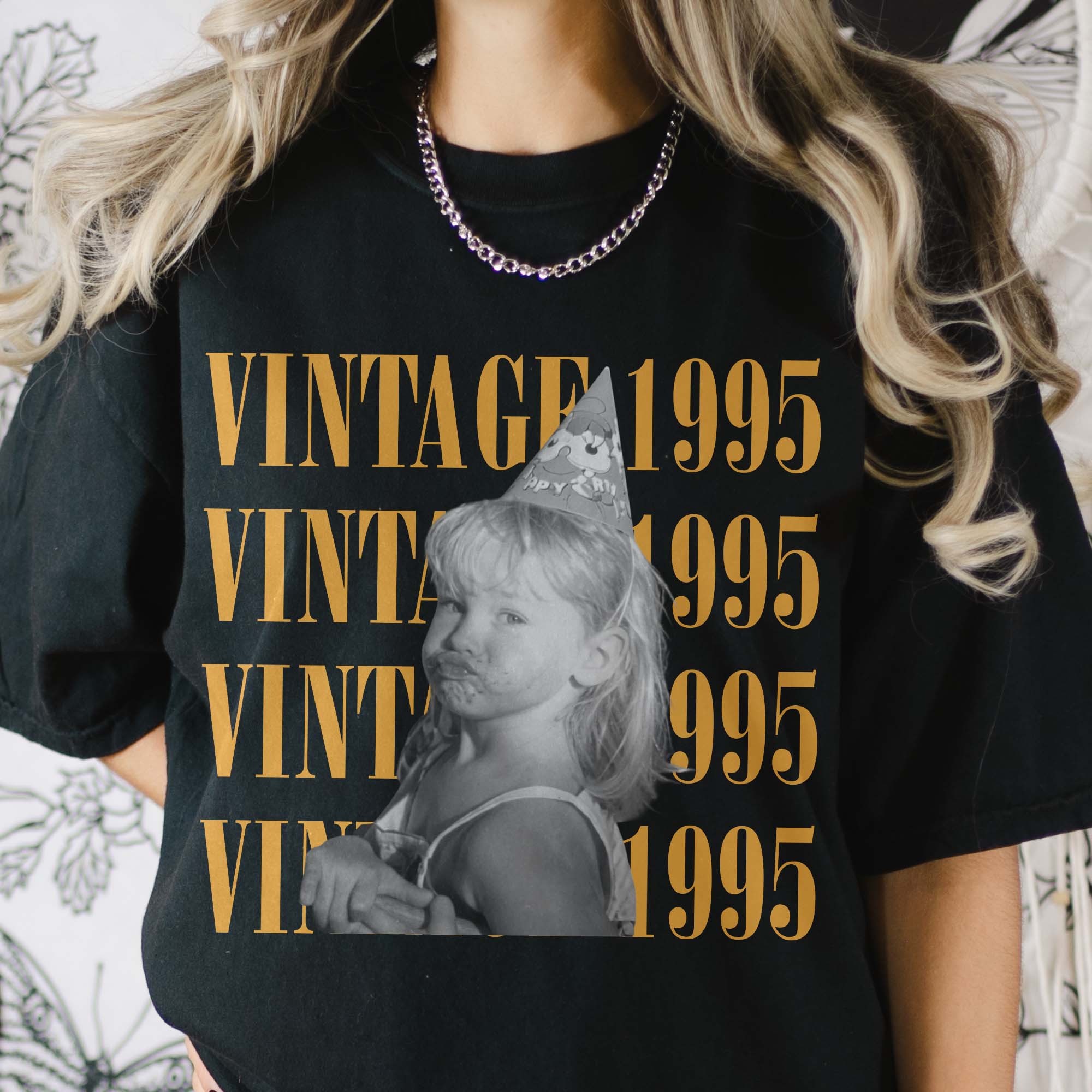 Birthday Party Custom Vintage Photo And Year, Childhood Photo, Comfort Tee - Personalized Shirt