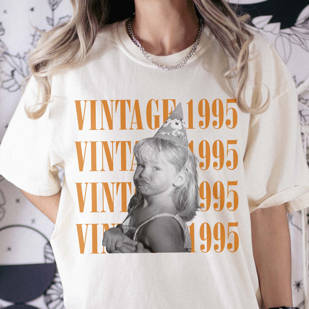 Birthday Party Custom Vintage Photo And Year, Childhood Photo, Comfort Tee - Personalized Shirt