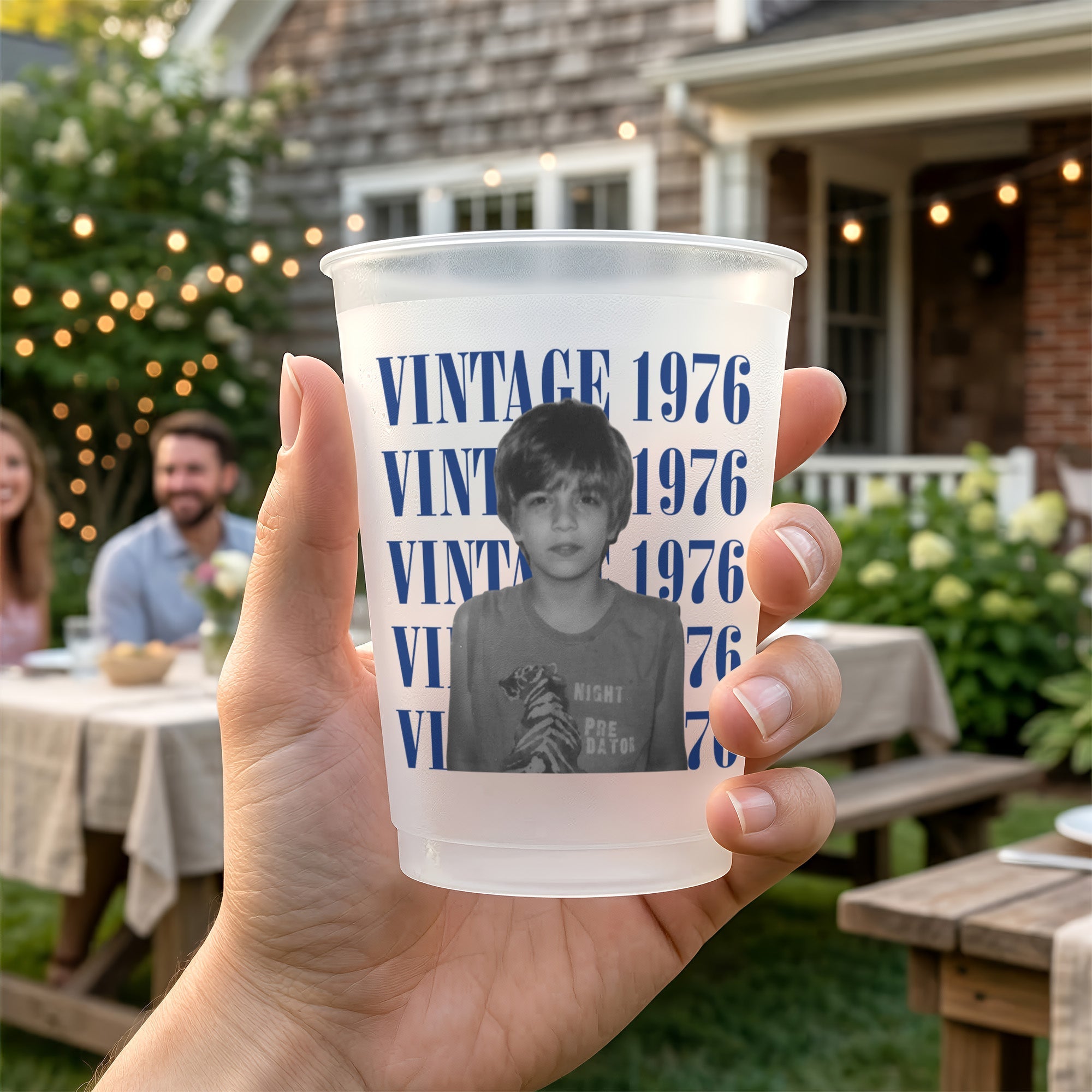 Birthday Party Favors Custom Vintage Photo And Year, Childhood Photo - Personalized Cups