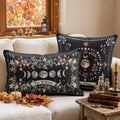 Boho Floral Moon Moon Phases Cycle - Personalized Pillow Cover