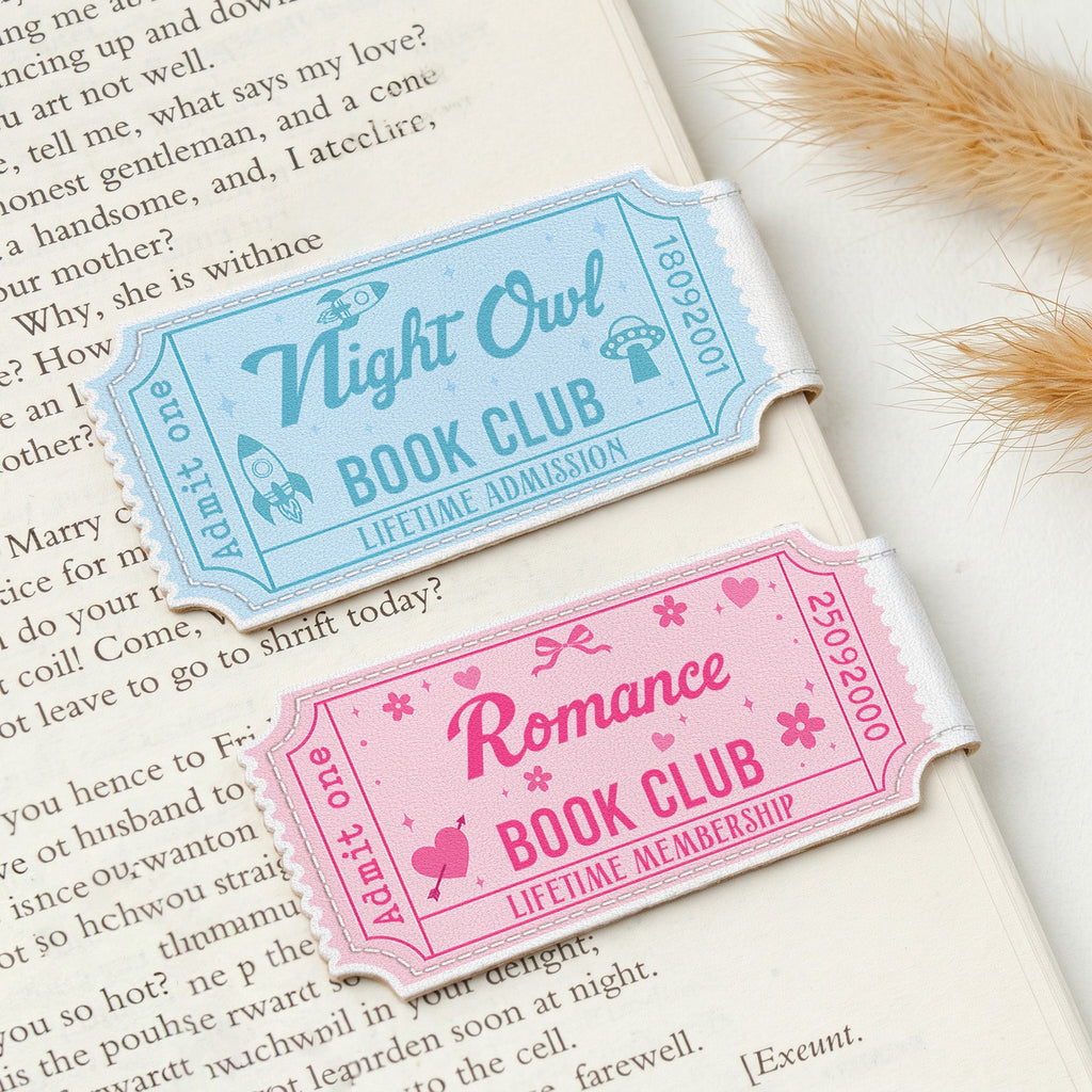 Bookish Ticket, Custom Book Club - Personalized Bookmark