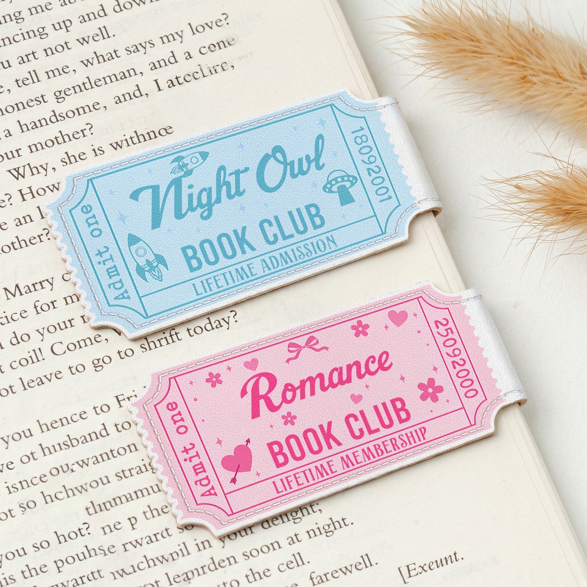 Bookish Ticket, Custom Book Club - Personalized Bookmark