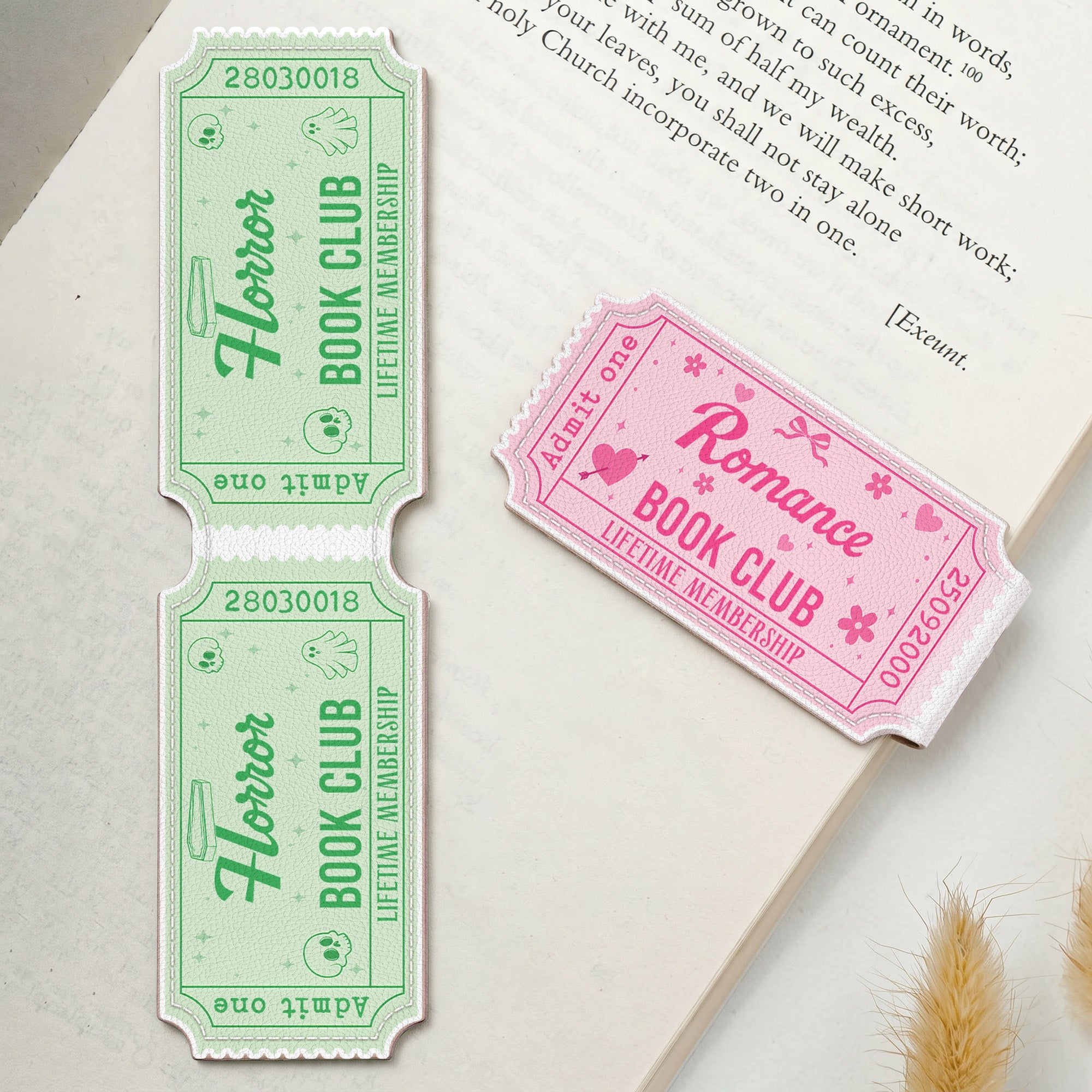 Bookish Ticket, Custom Book Club - Personalized Bookmark