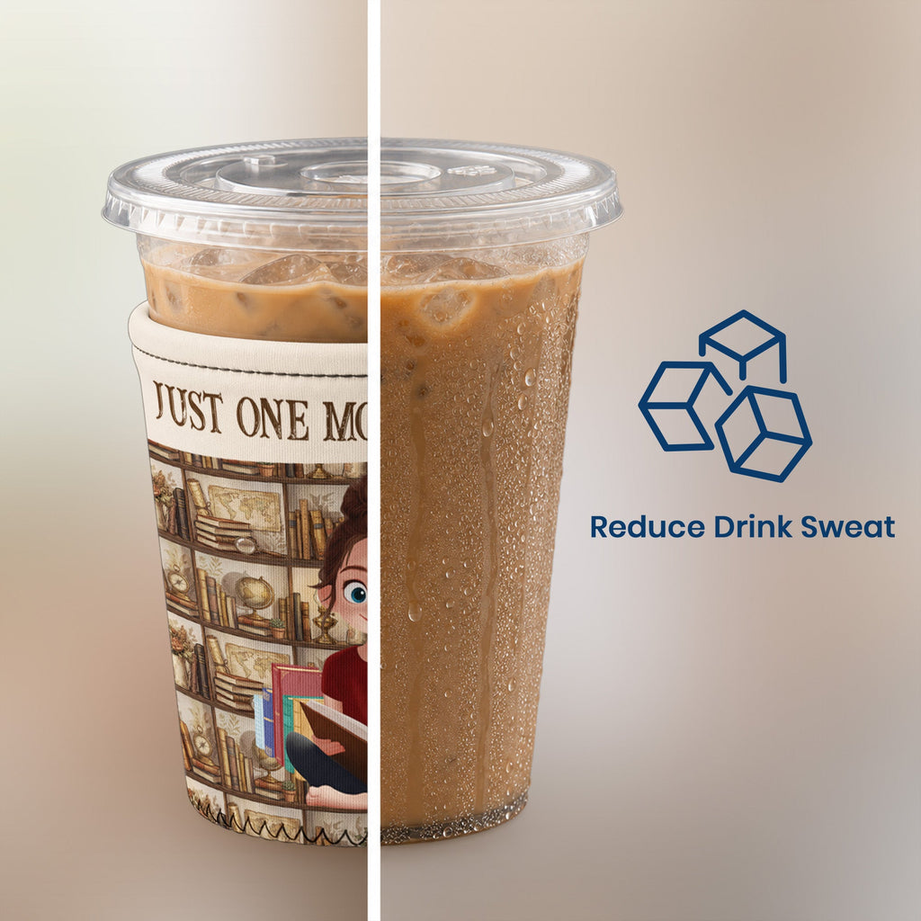 Books Lover Book Pattern - Personalized Iced Coffee Sleeve