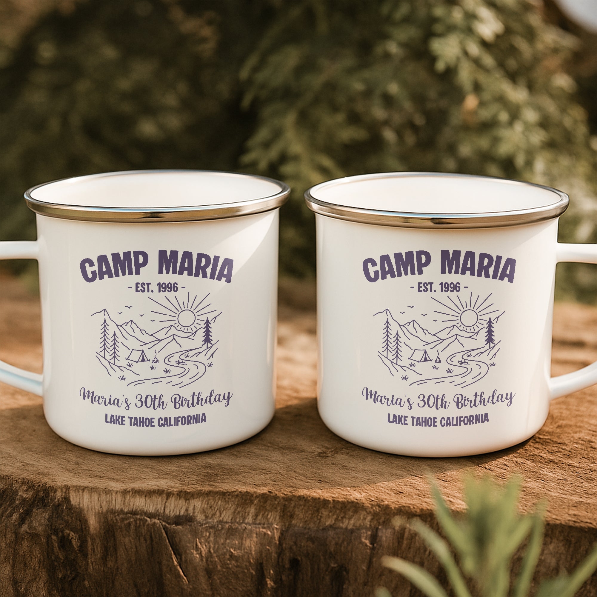 Camp Birthday Custom Milestone Birthday Camping Trip Party Favors - Personalized Mugs