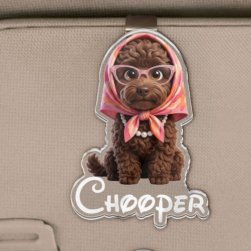 Cartoon Your Pet - Cute Gifts For Dog Mom, Cat Mom - Personalized Car Visor Clip
