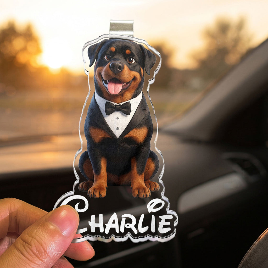 Cartoon Your Pet - Cute Gifts For Dog Mom, Cat Mom - Personalized Car Visor Clip
