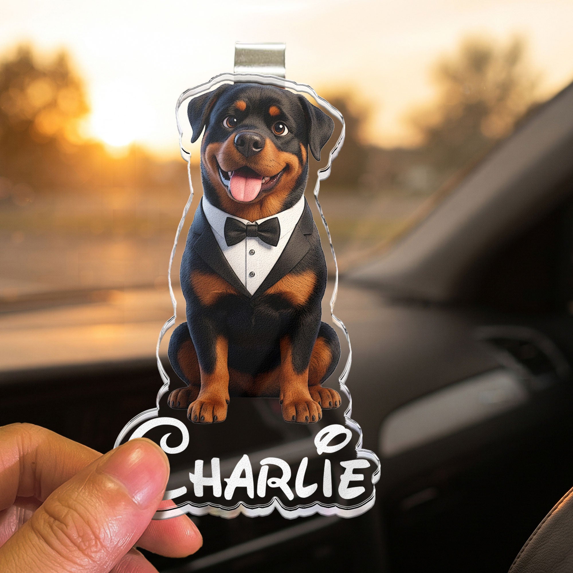 Cartoon Your Pet - Cute Gifts For Dog Mom, Cat Mom - Personalized Car Visor Clip