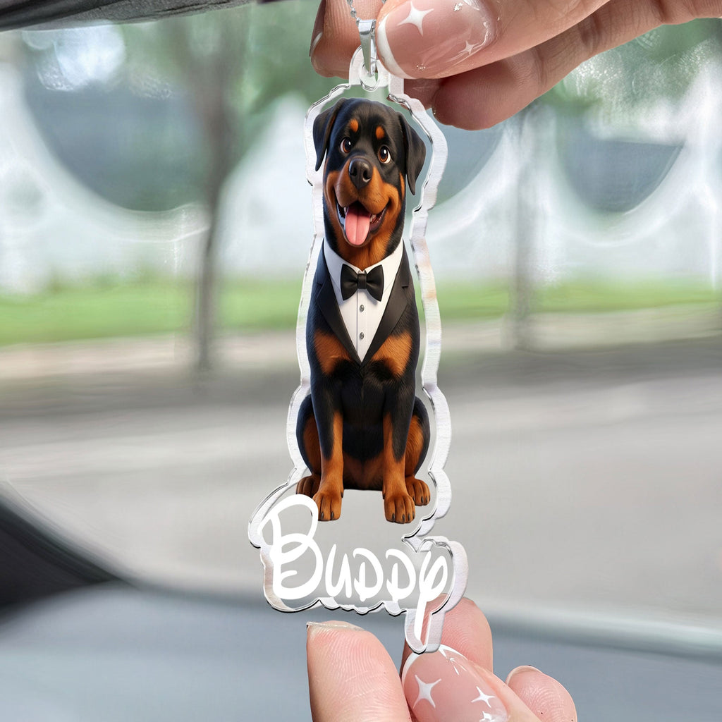 Cartoon Your Pet - Cute Gifts For Dog Mom, Cat Mom - Personalized Rear View Mirror Accessory
